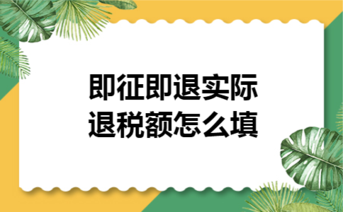 即征即退实际退税额怎么填 即征即退实际退税额怎么填