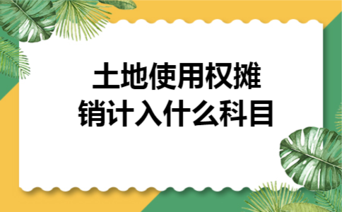 土地使用权摊销计入什么科目