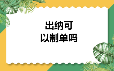 出纳可以制单吗