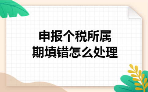 申报个税所属期填错怎么处理 申报个税所属期填错怎么处理