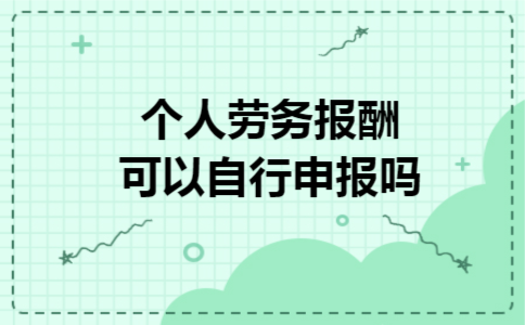 个人劳务报酬可以自行申报吗