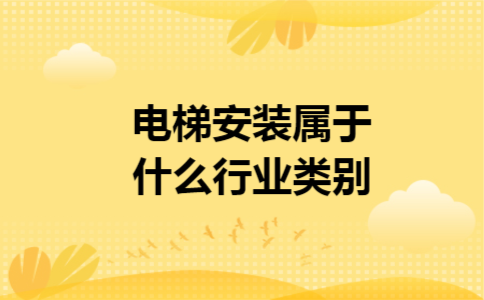 电梯安装属于什么行业类别