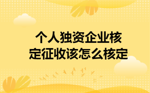 个人独资企业核定征收该怎么核定 个人独资企业核定征收该怎么核定