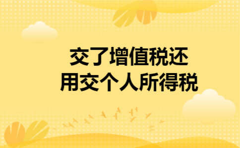 交了增值税还用交个人所得税 交了增值税还用交个人所得税