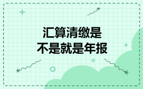 汇算清缴是不是就是年报