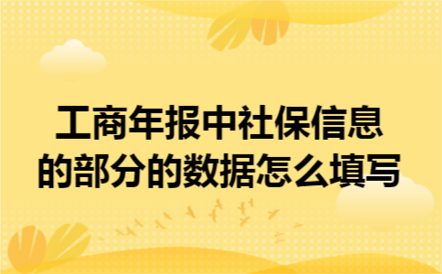 工商年报中社保信息的部分的数据怎么填写