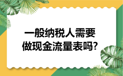 一般纳税人需要做现金流量表吗?