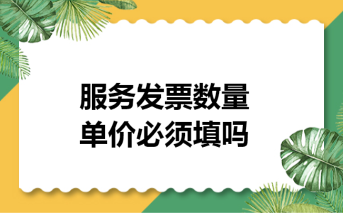 服务发票数量单价必须填吗