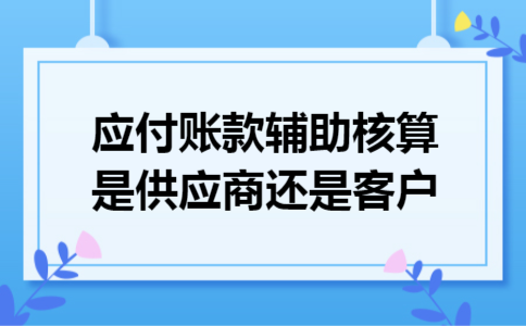 应付账款辅助核算是供应商还是客户