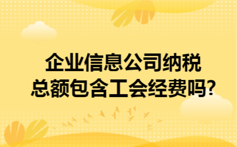 企业信息公司纳税总额包含工会经费吗?