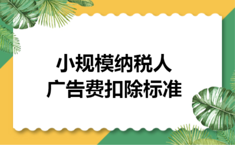 小规模纳税人广告费扣除标准