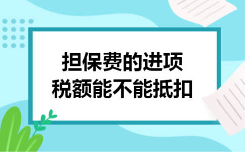 担保费的进项税额能不能抵扣