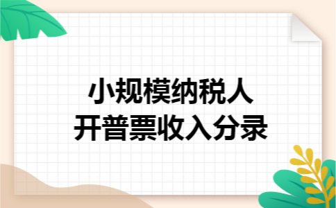 小规模纳税人开普票收入分录