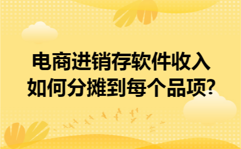 电商进销存软件收入如何分摊到每个品项?