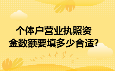 个体户营业执照资金数额要填多少合适?