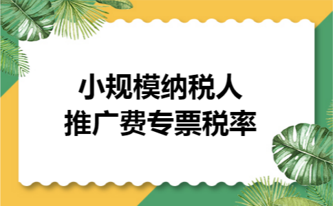 小规模纳税人推广费专票税率