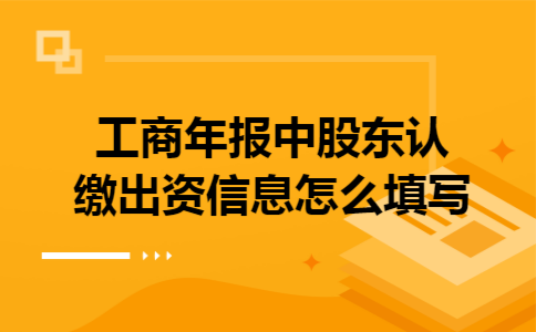 工商年报中股东认缴出资信息怎么填写